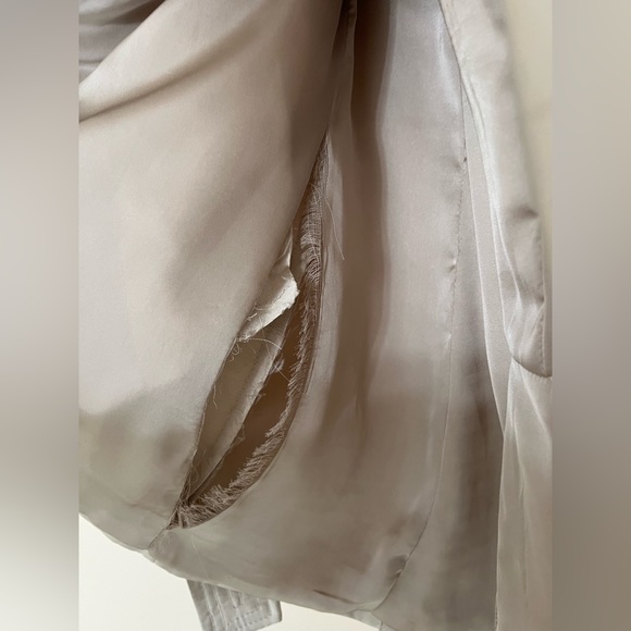 Zara khaki beige trench coat short with zipper hood US size Medium EUR M - Picture 6 of 11